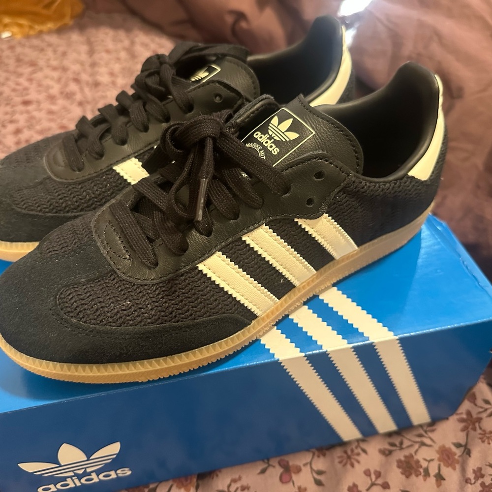 Adidas Black and Cream Trainers